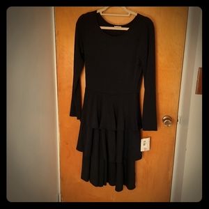 Lularoe NWT M black Georgia, tiered a line dress